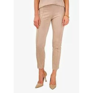 Vince Camuto Faux Suede Pants Pull On Stretch Career Casual Latte Large NWT $79‎